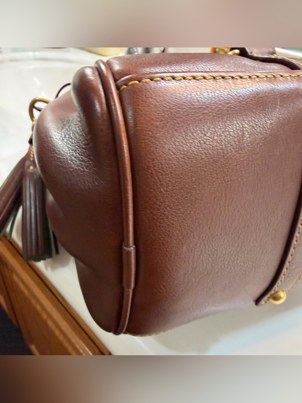 NWT Dooney and Bourke Florentine Large Satchel Chestnut - Picture 7 of 14